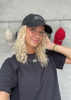 Washed cotton canvas Emb cap Black A6900 Ganni 
